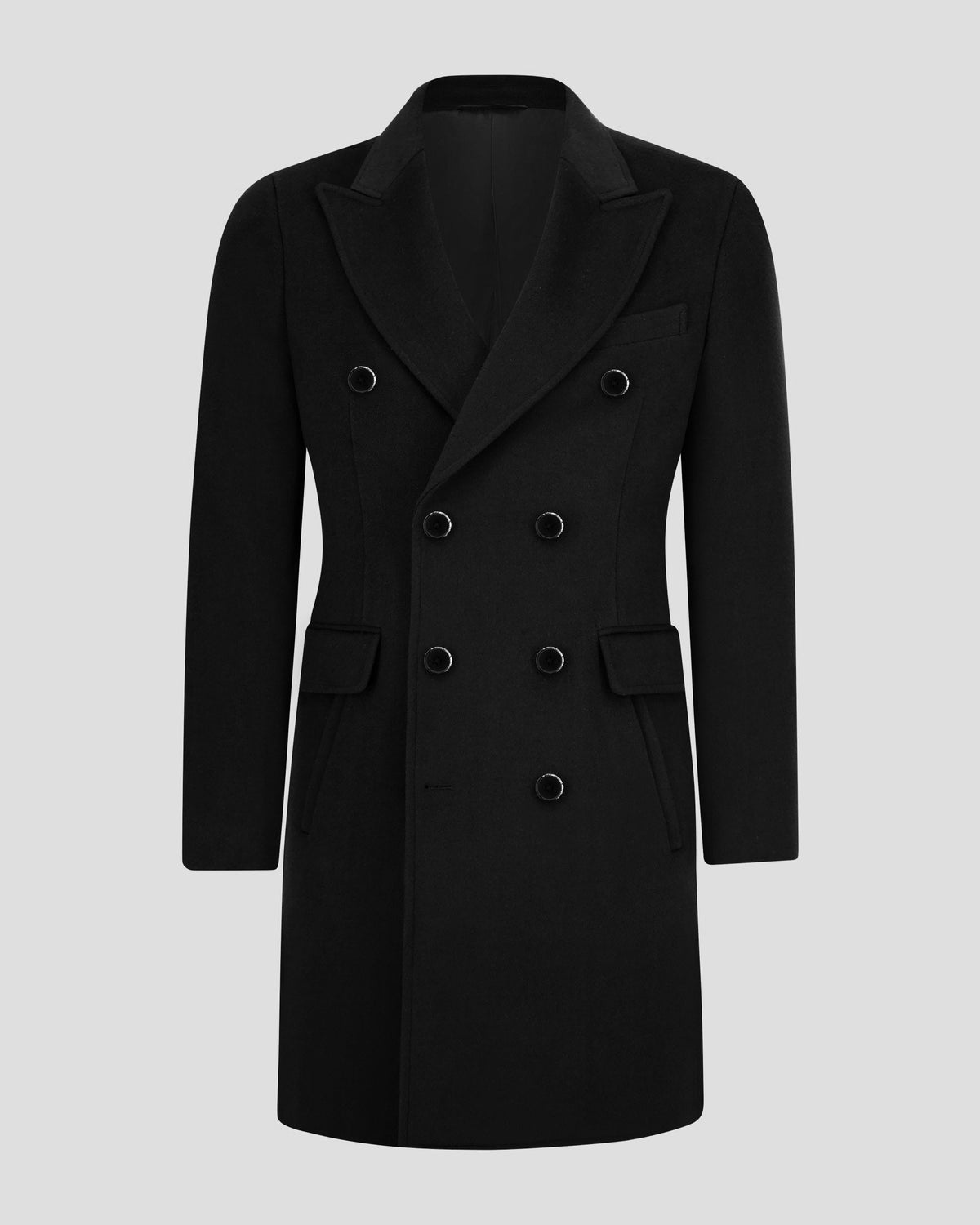 Southern Gents Double Breasted Men's Coat - Black