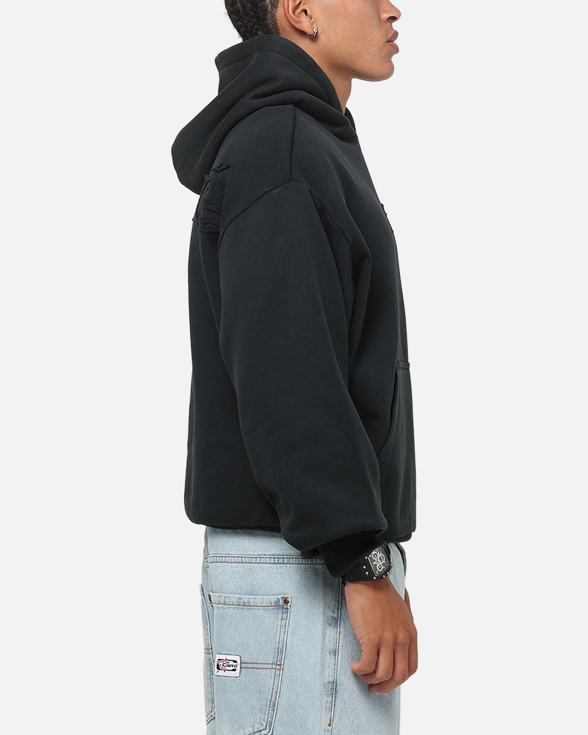 Hooded Sweatshirt with Embroidered Graphic and Kangaroo Pocket, Ribbed Cuffs