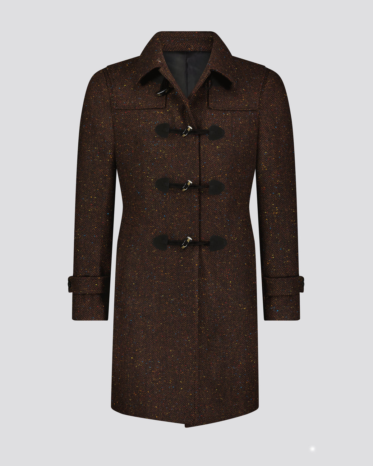 Southern Gents Duffle Coat - Brown Donegal Herringbone