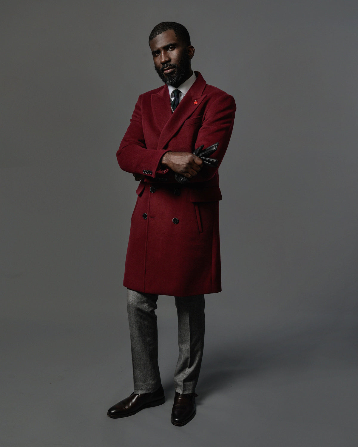 Southern Gents Double Breasted Topcoat – Burgundy