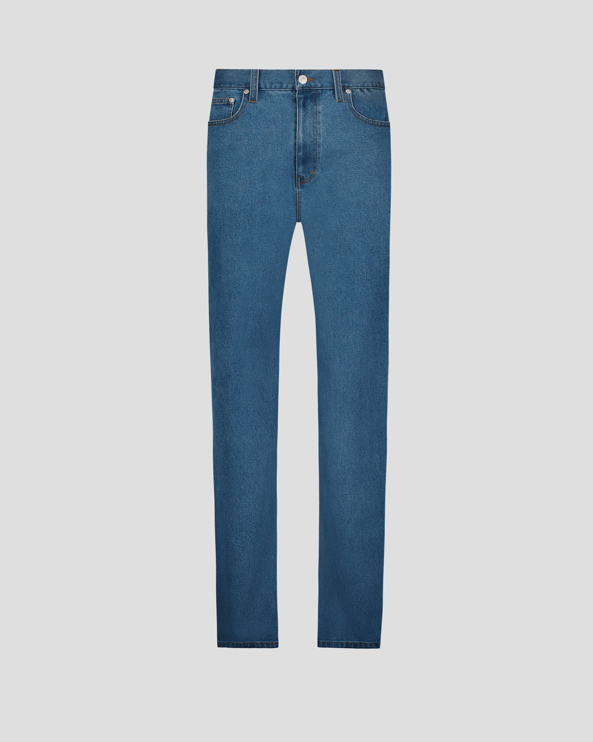 Mens Straight Leg Jeans with Five Pocket Design and Button Closure