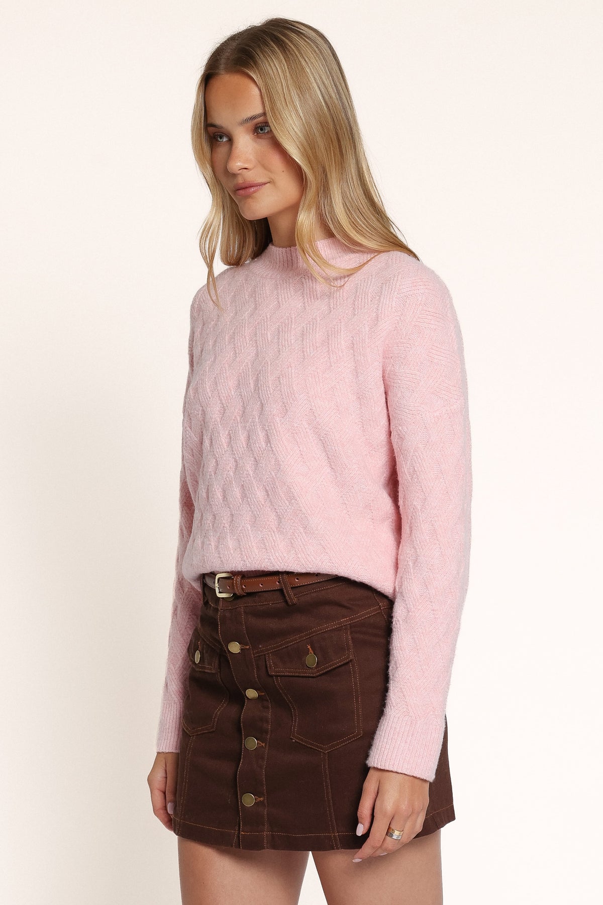 KNITWEAR Doris Mockneck Sweater - Light Pink