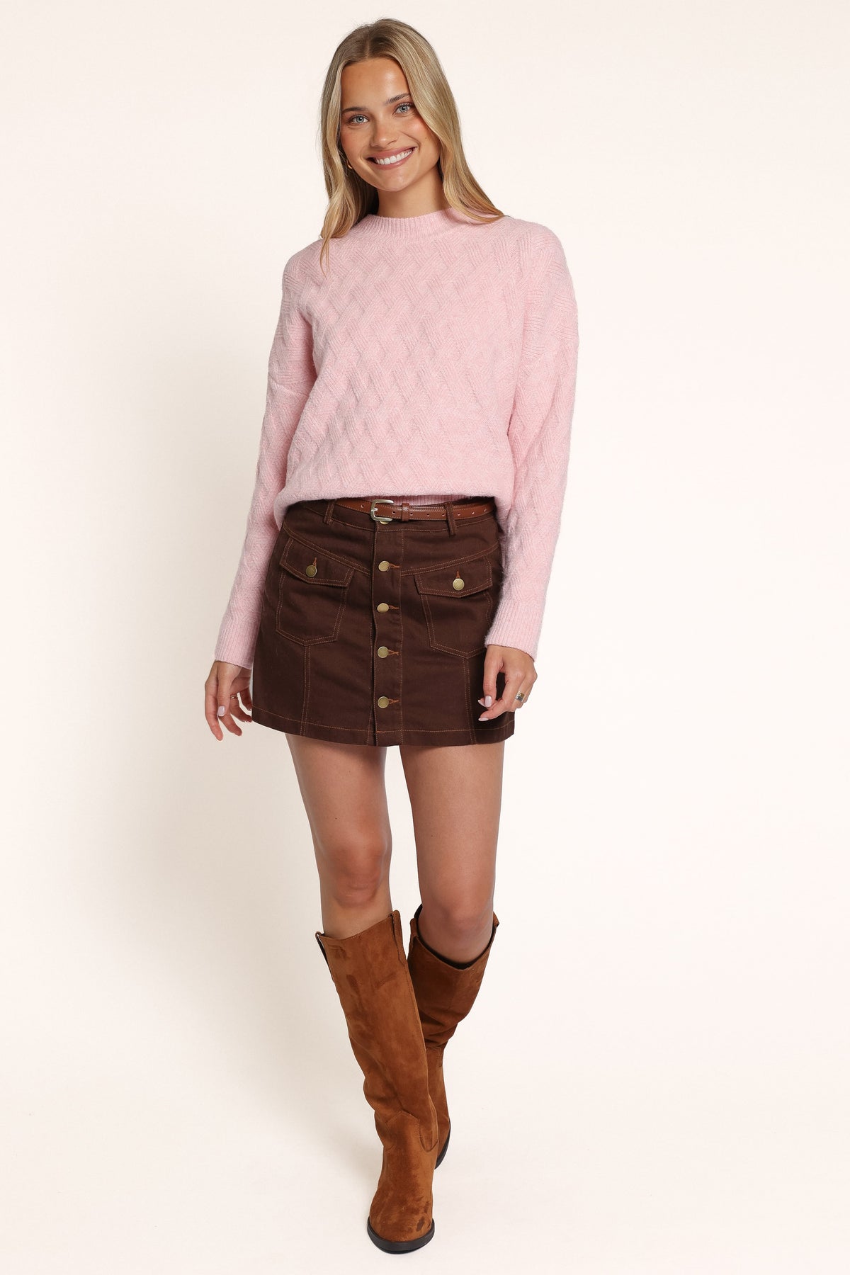 KNITWEAR Doris Mockneck Sweater - Light Pink