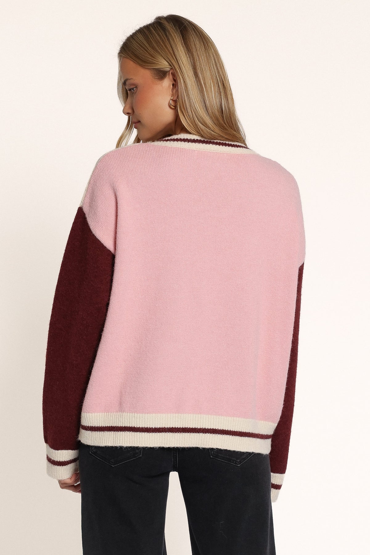 KNITWEAR Lainey Color Block Sweater - Cream