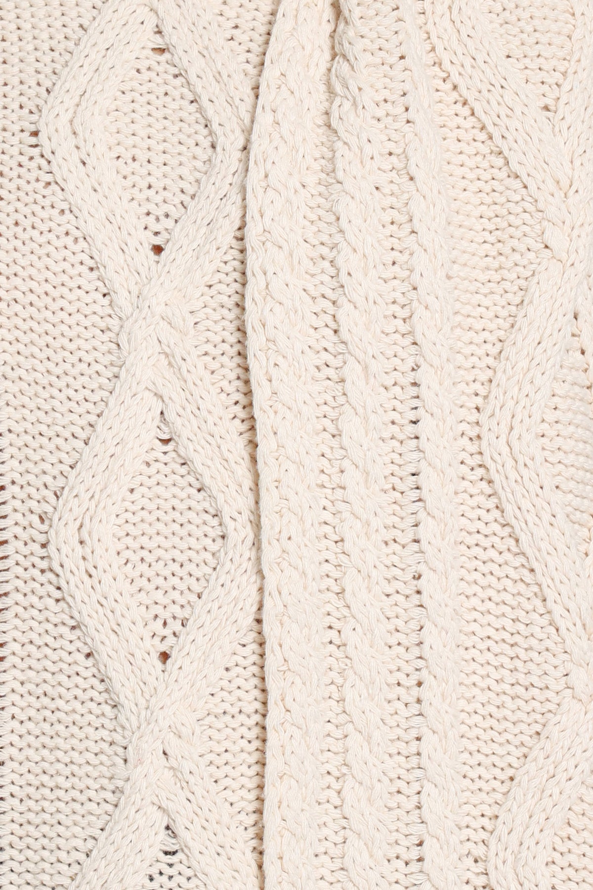 KNITWEAR Malika Cable Knit Scarf Sweater - Cream