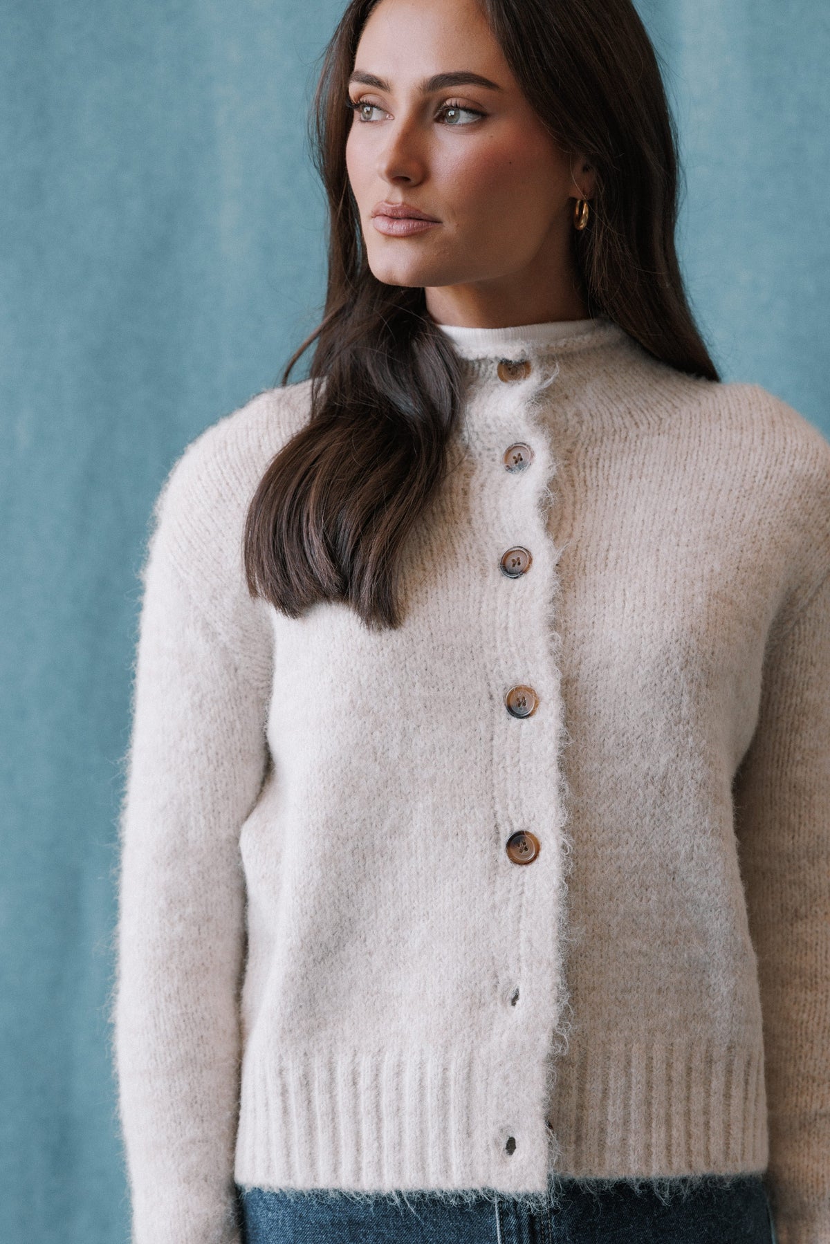 KNITWEAR Rumie Boucle Cardigan - Cream