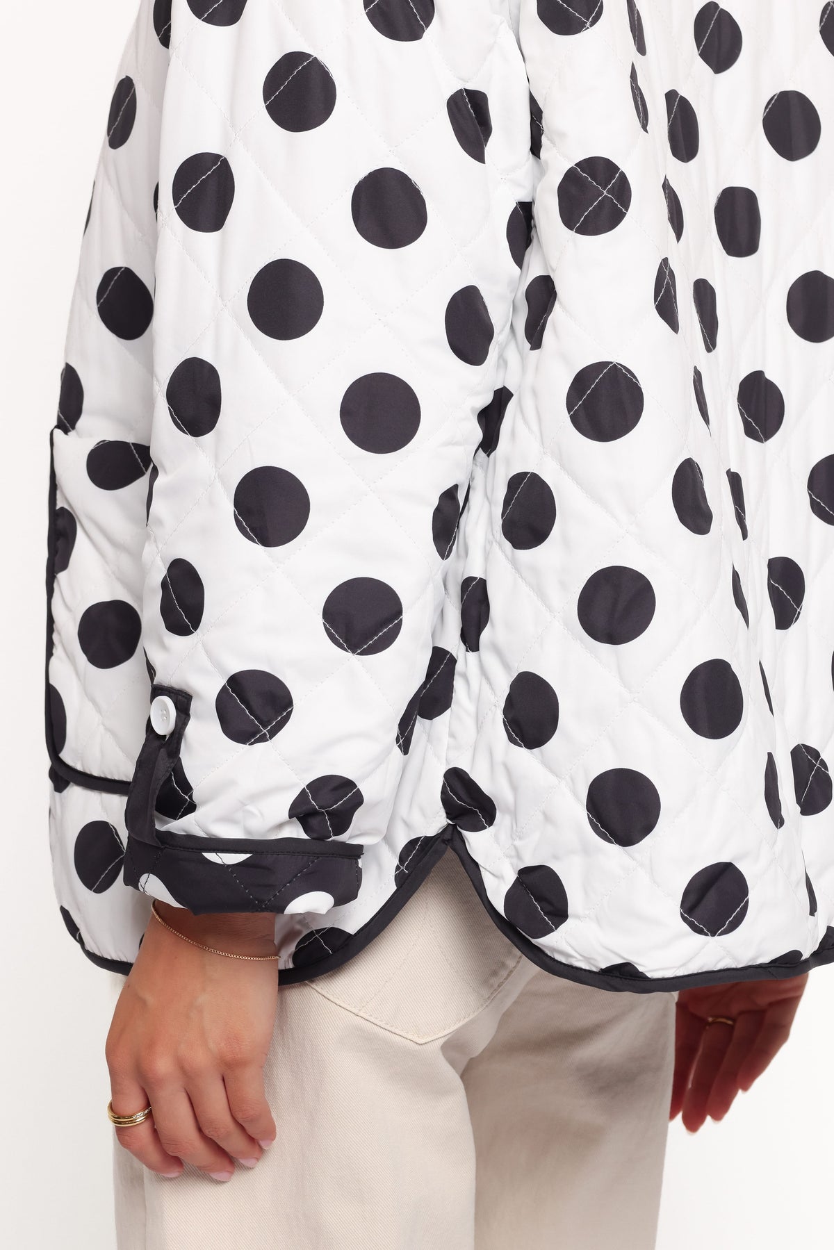 OUTERWEAR Immy Reversible Puffer Jacket - Black/White Dot