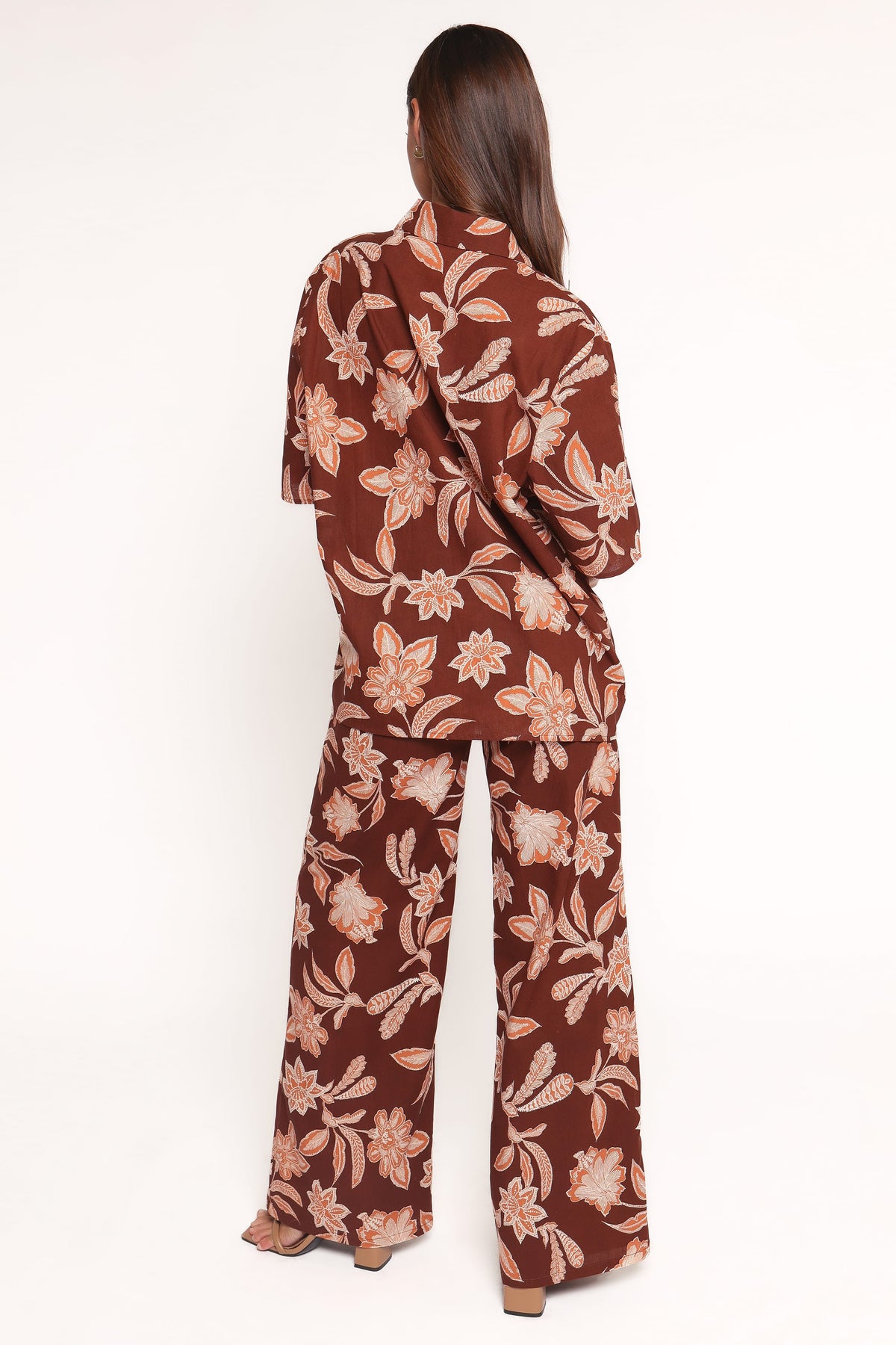 Petal and Pup USA BOTTOMS Samira Wide Leg Pant - Orange Floral