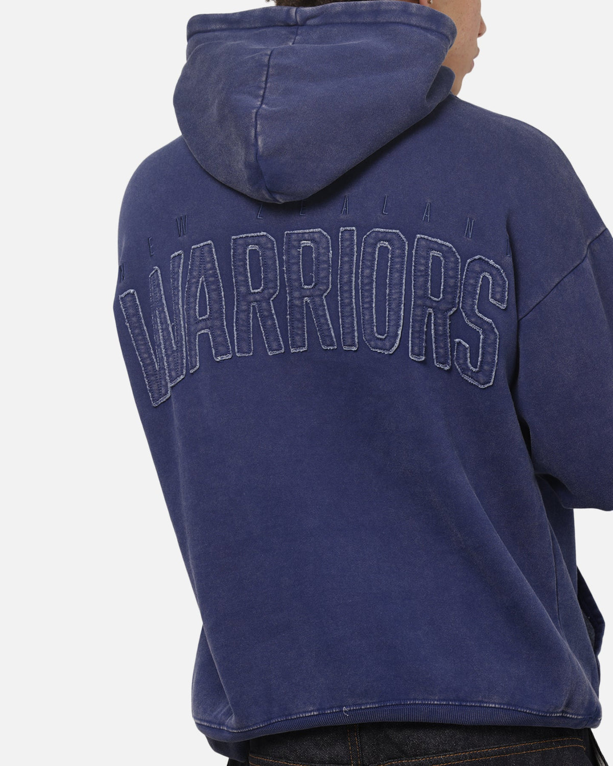Blue Embroidered Athletic Hoodie with Adjustable Drawstring Hood and Kangaroo Pocket