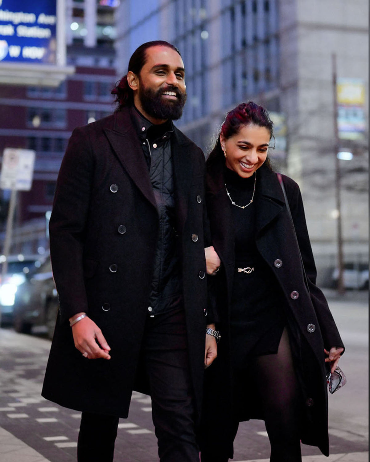 Double Breasted Overcoat for Fall and Winter in Black