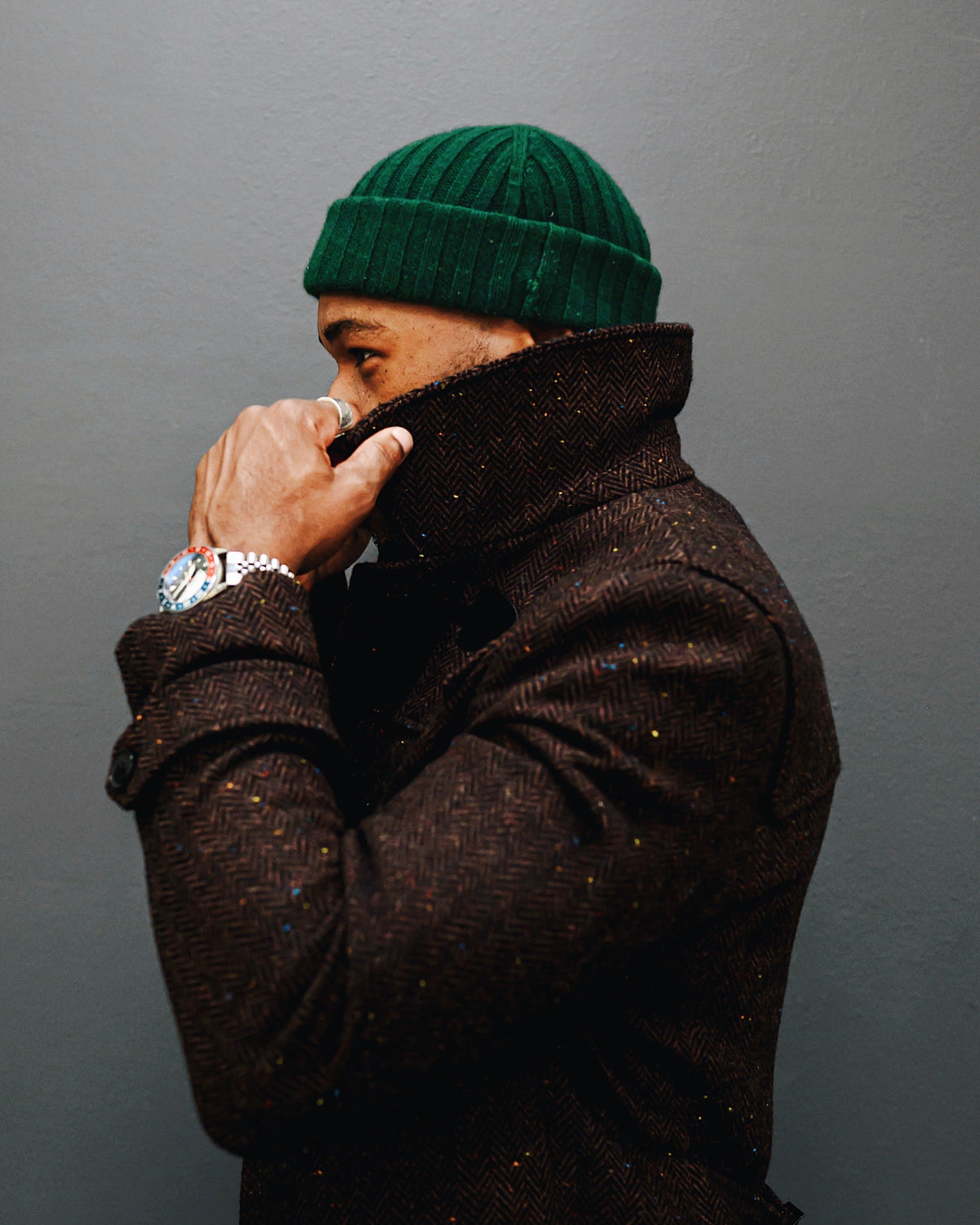 Southern Gents Duffle Coat - Brown Donegal Herringbone