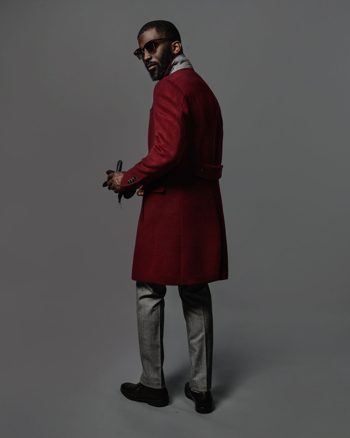 Southern Gents Double Breasted Topcoat – Burgundy