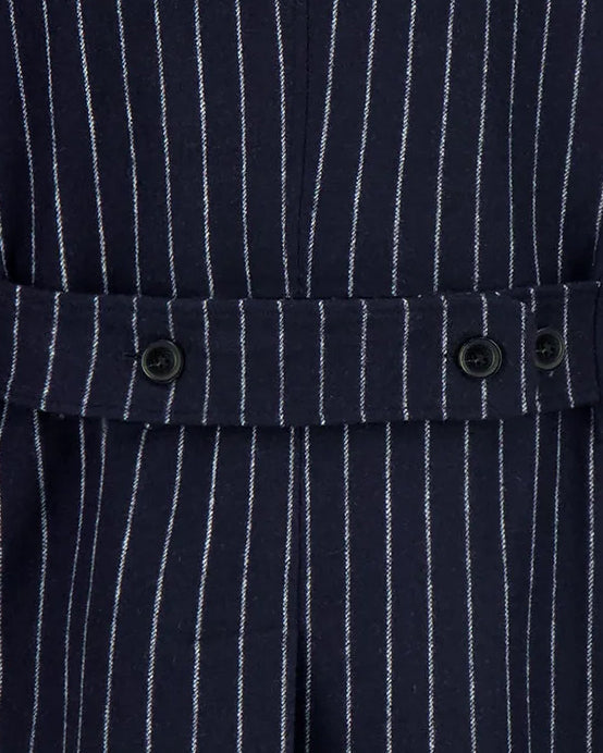 Southern Gents Single Breasted Coat - Navy Pinstripe