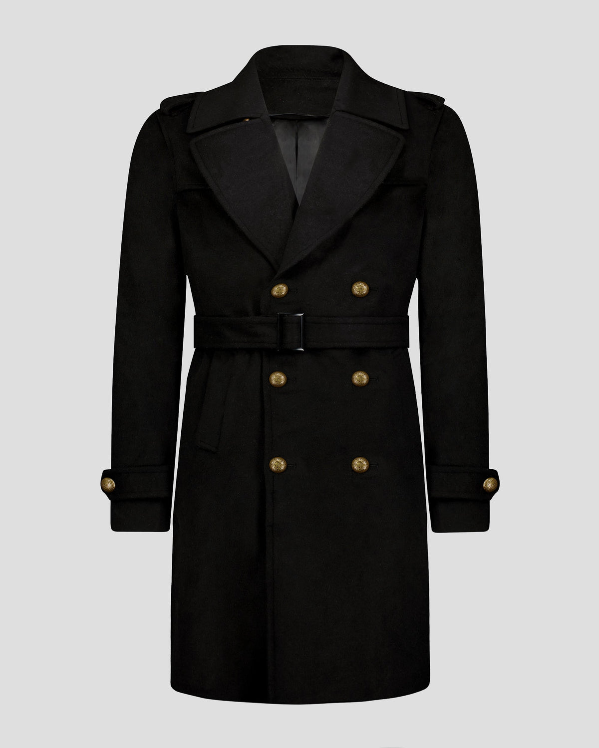Double Breasted Overcoat for Fall and Winter Wear, Black