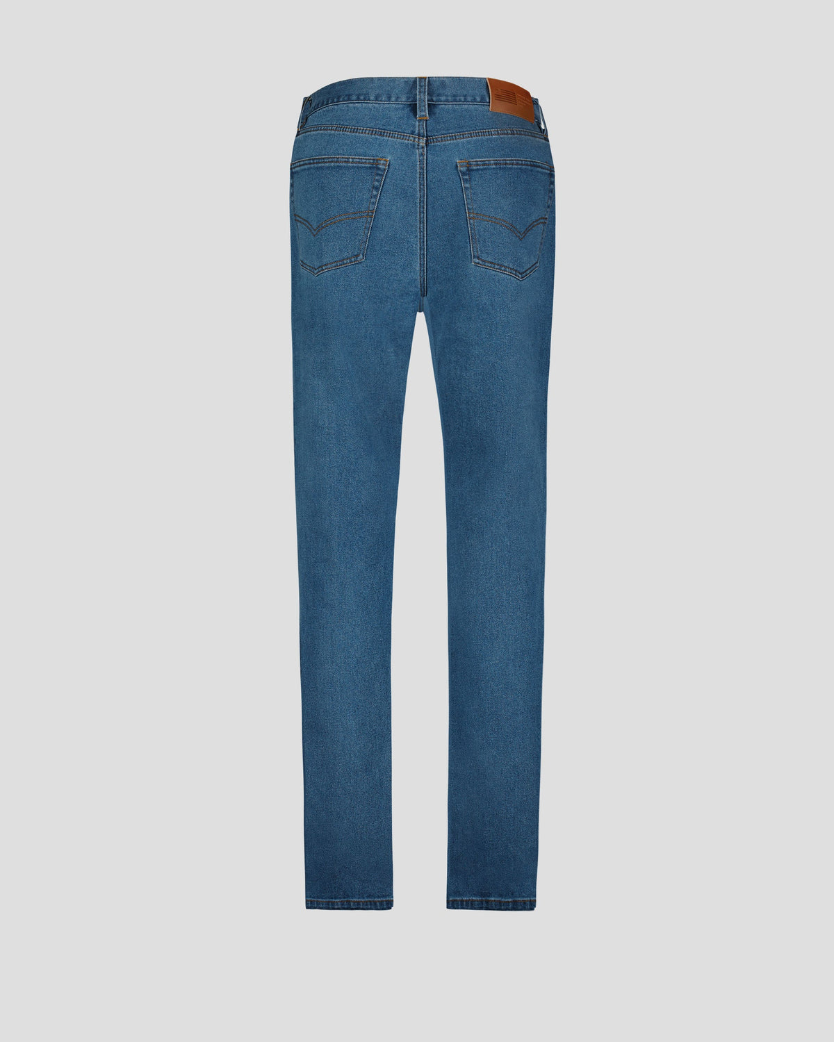 Mens Straight Leg Jeans with Five Pocket Design and Button Closure