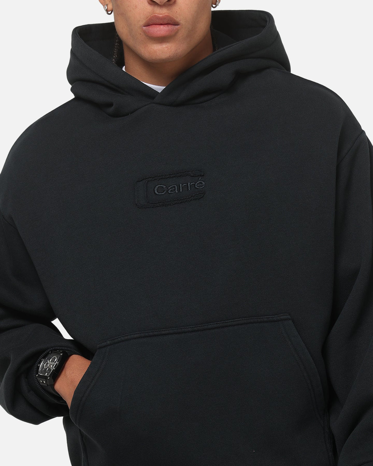 Hooded Sweatshirt with Embroidered Graphic and Kangaroo Pocket, Ribbed Cuffs