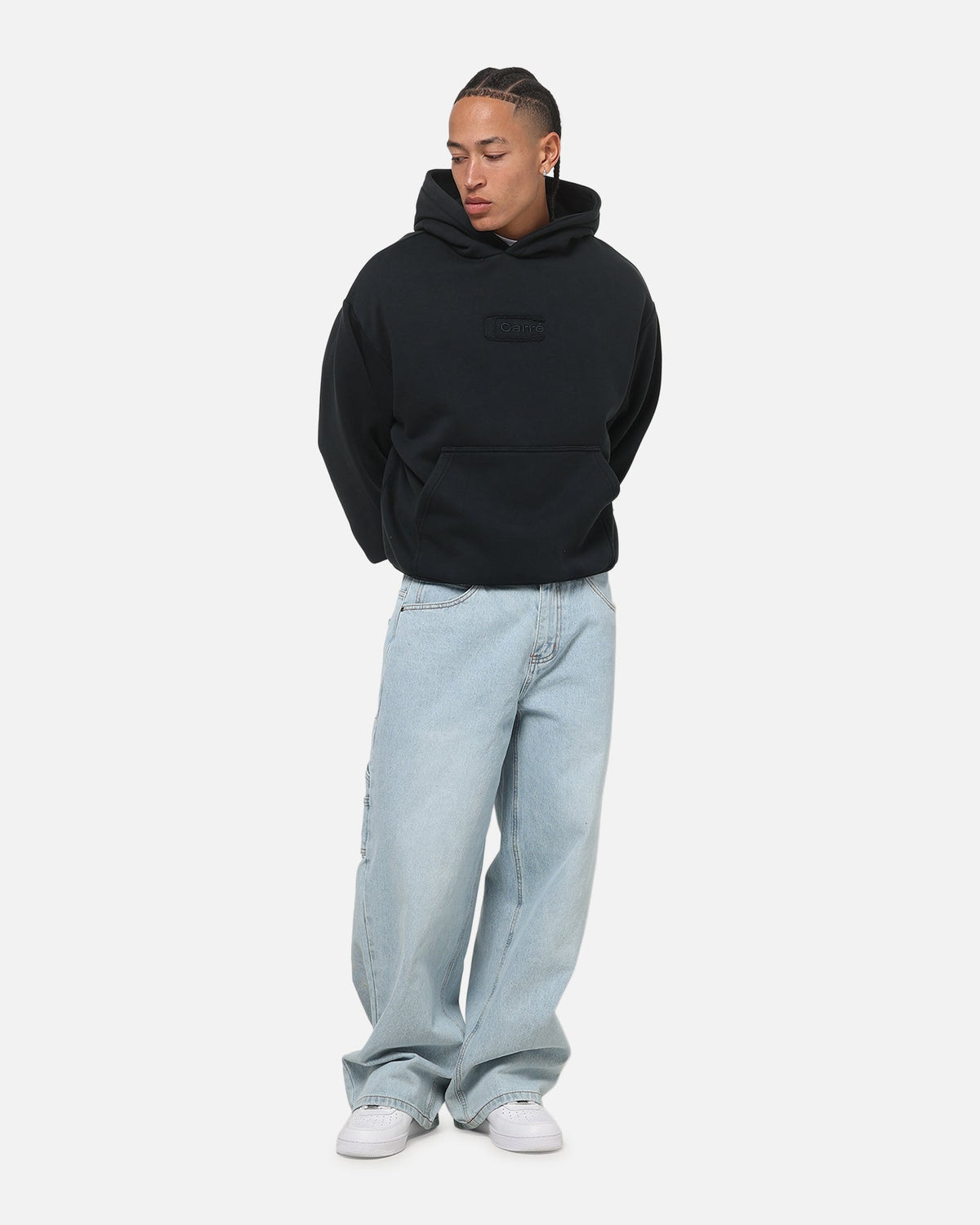 Hooded Sweatshirt with Embroidered Graphic and Kangaroo Pocket, Ribbed Cuffs
