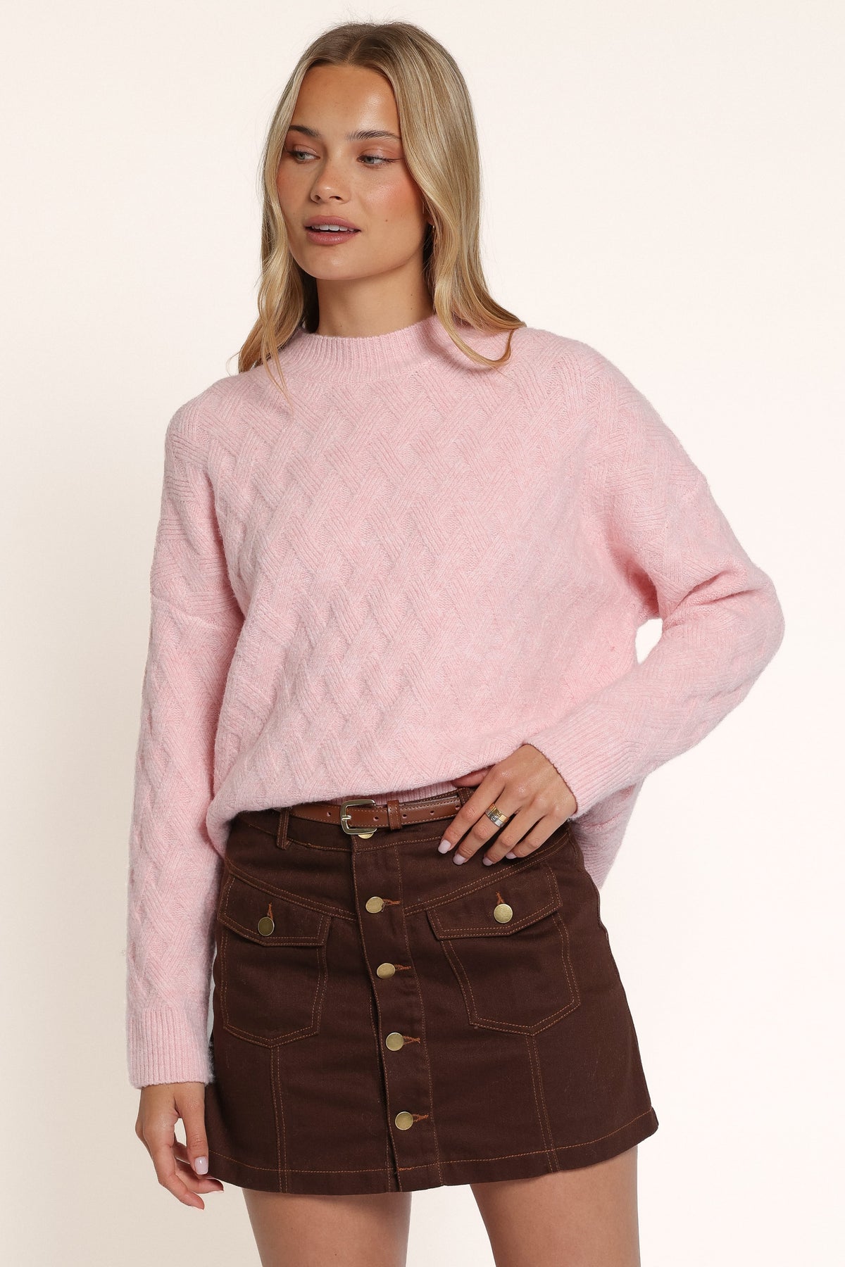 KNITWEAR Doris Mockneck Sweater - Light Pink