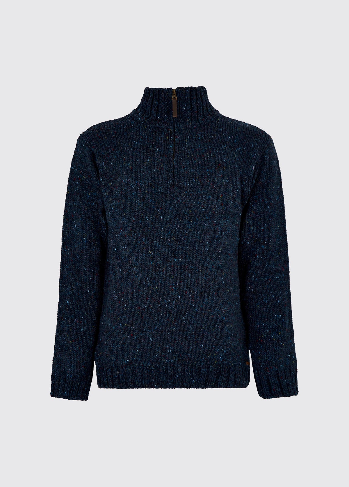 Men's Chunky Knit Wool Sweater with Flecked Texture, Cold Weather