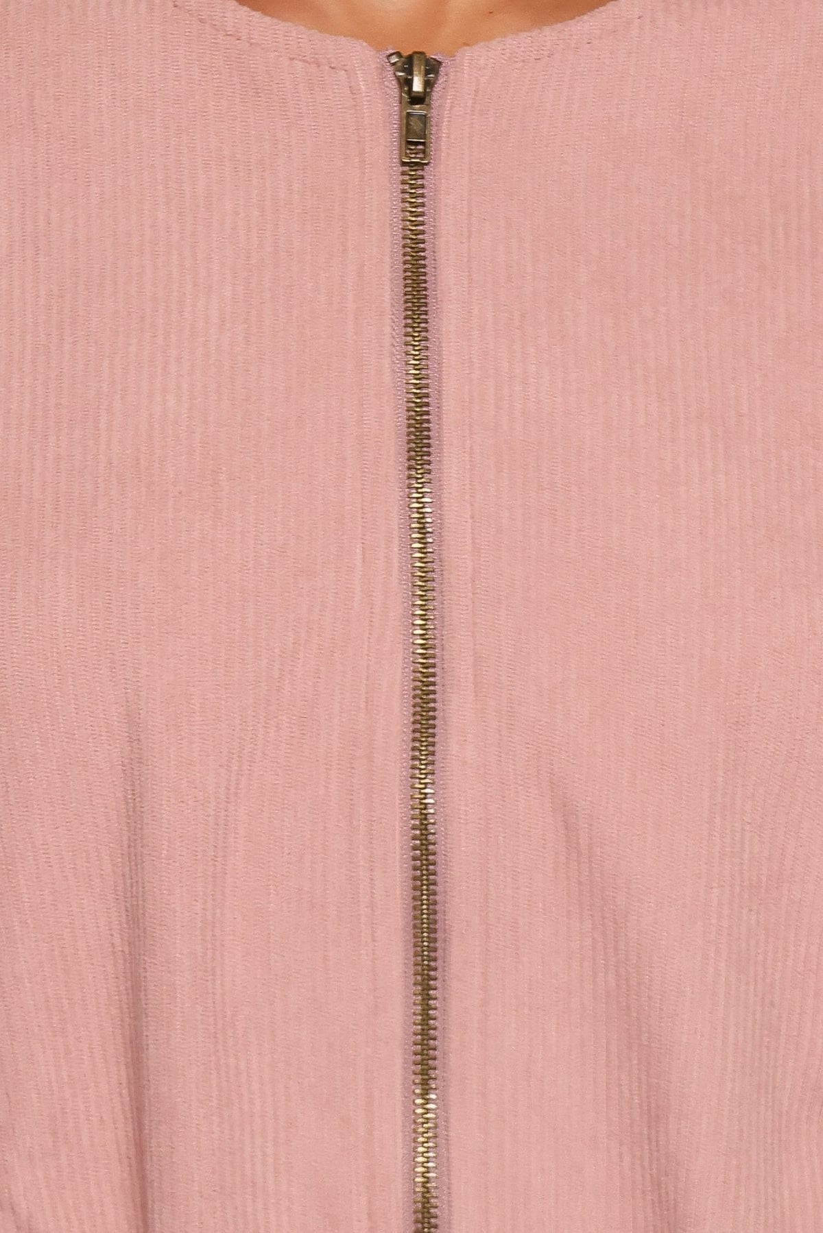 OUTERWEAR Elisa Cropped Bomber - Dusty Pink Corduroy