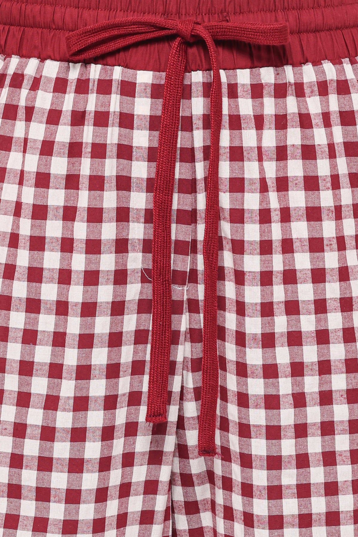 Petal and Pup USA BOTTOMS Lawson Track Pants - Burgundy Gingham