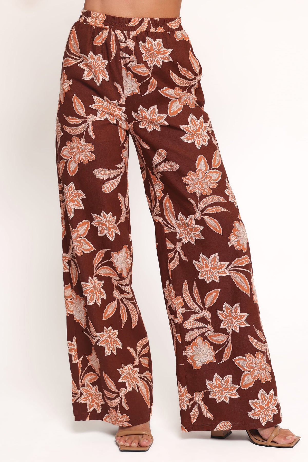 Petal and Pup USA BOTTOMS Samira Wide Leg Pant - Orange Floral