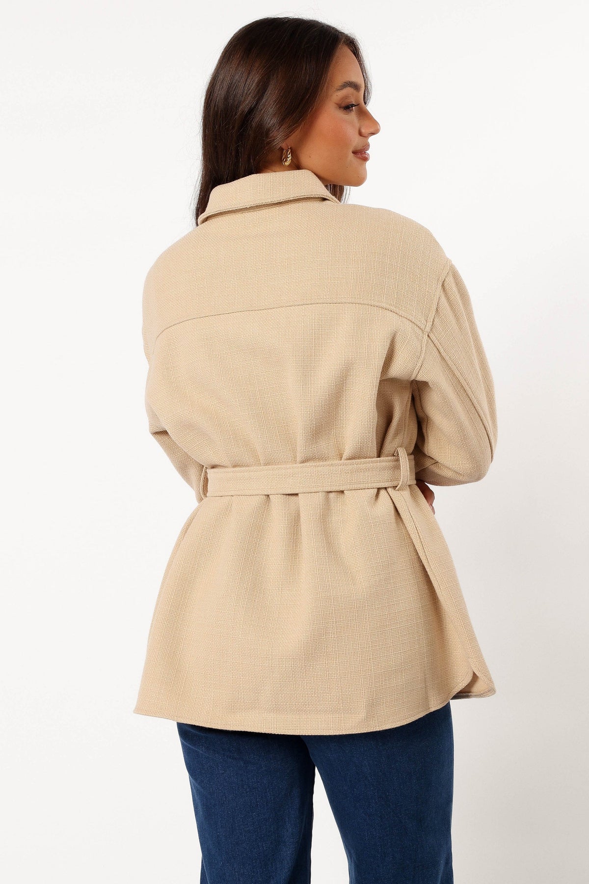 Petal and Pup USA OUTERWEAR Arlow Tie Front Shacket - Cream