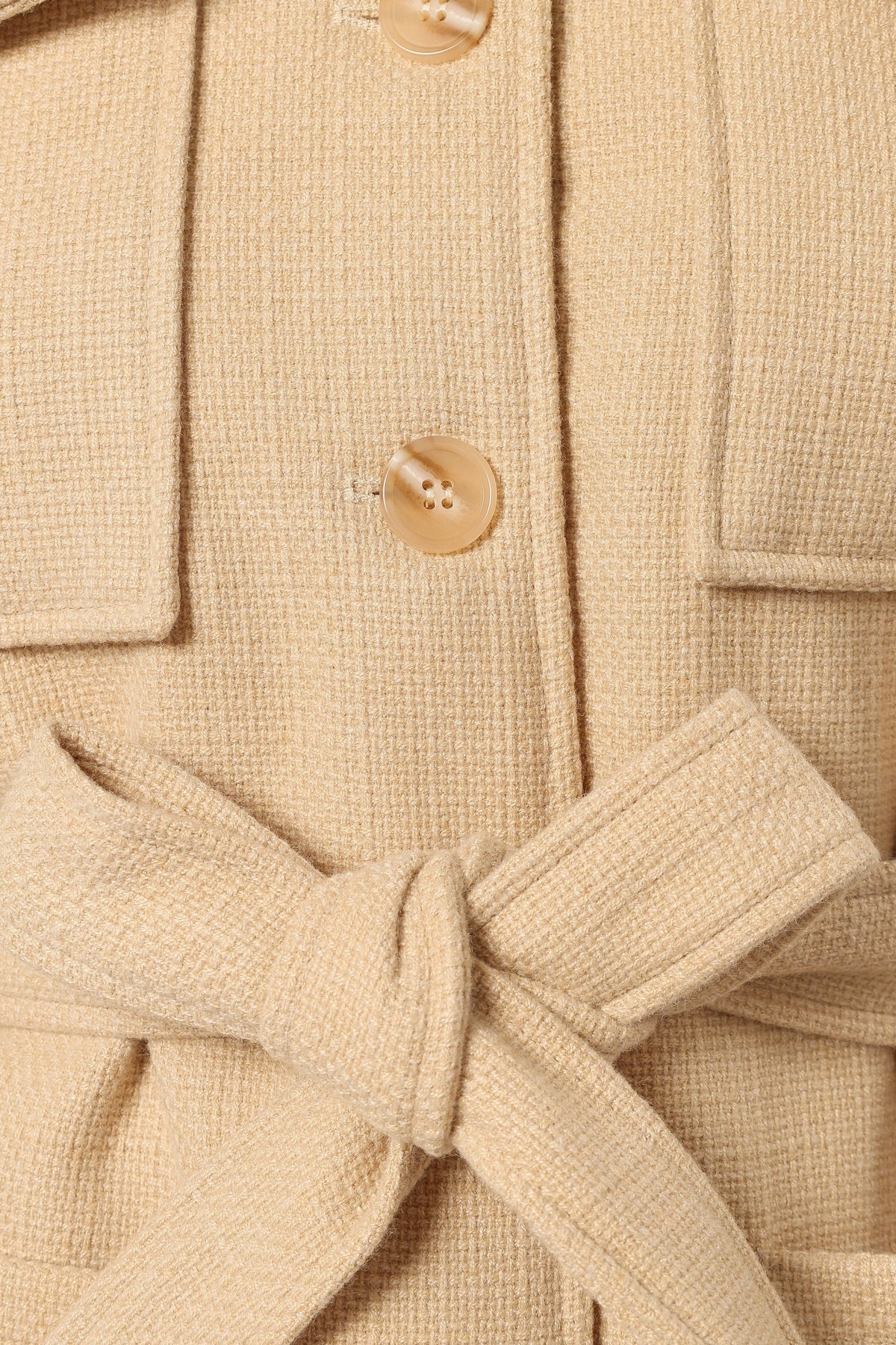 Petal and Pup USA OUTERWEAR Arlow Tie Front Shacket - Cream